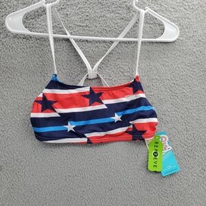 Speedo Print Strappy Bikini Top Women's Performance Swim Size Medium